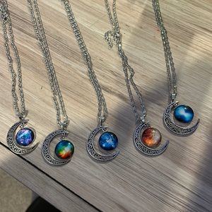 Five moon necklaces